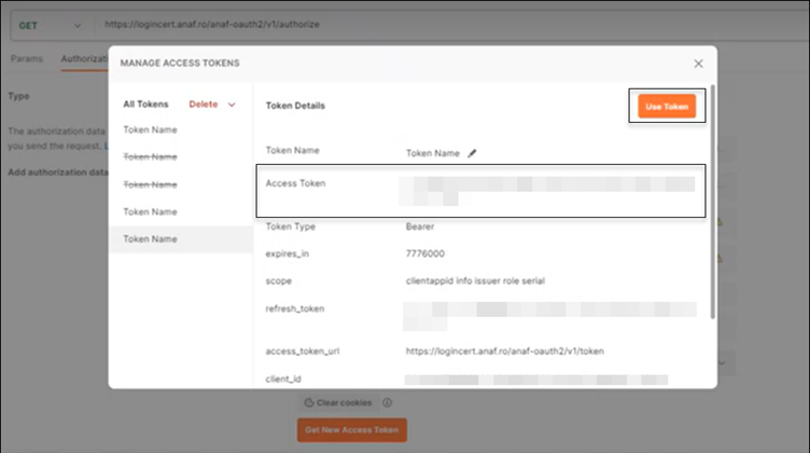 ANAF Use Token
